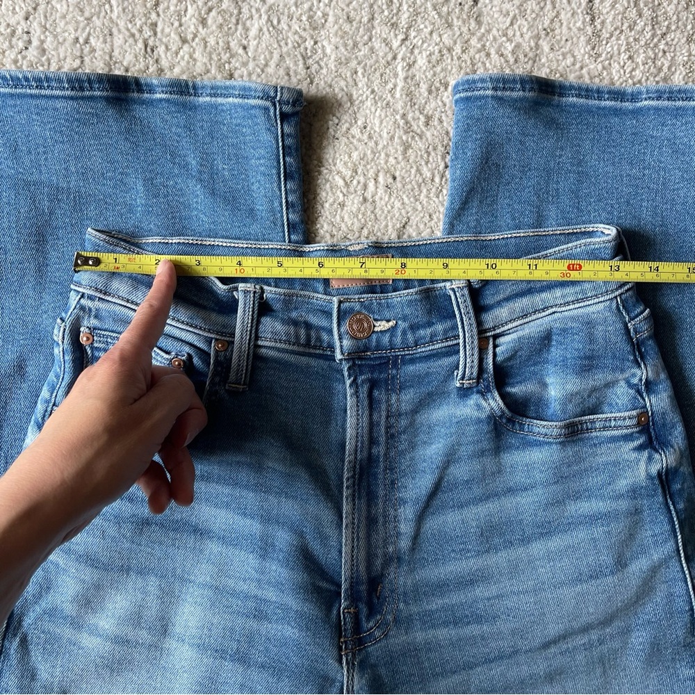 NEW MOTHER LIL Rambler Zip Flood Jeans Wide Leg 27 P - Picture 9 of 10